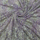 Dusty Lavender Net Fabric with Champagne Gold Floral Embroidery