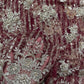 Dusty Lavender Net Fabric with Champagne Gold Floral Embroidery