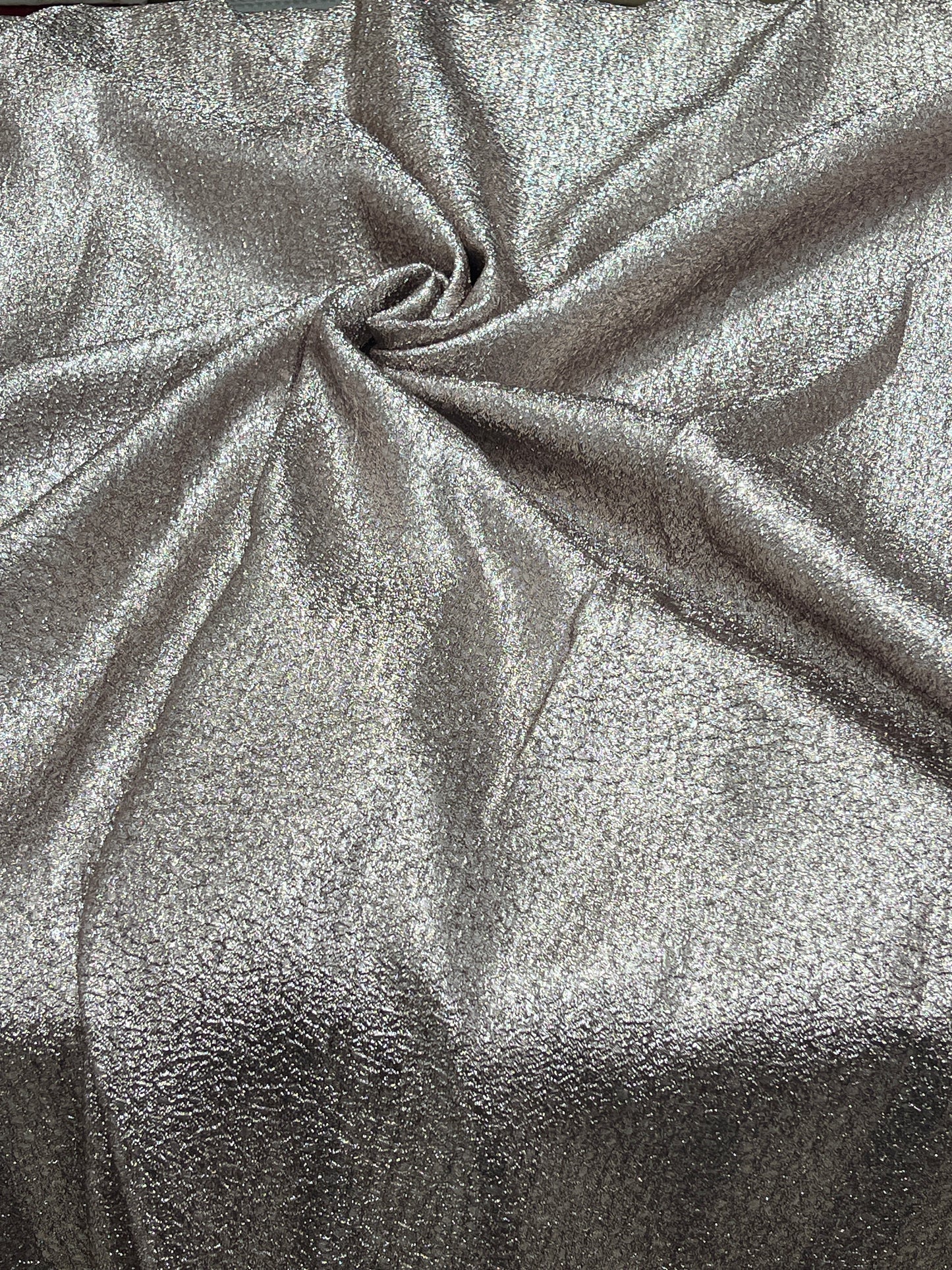 Luxury Imported Metallic Shimmer Fabric – Silver Grey Gradient Party Wear Material