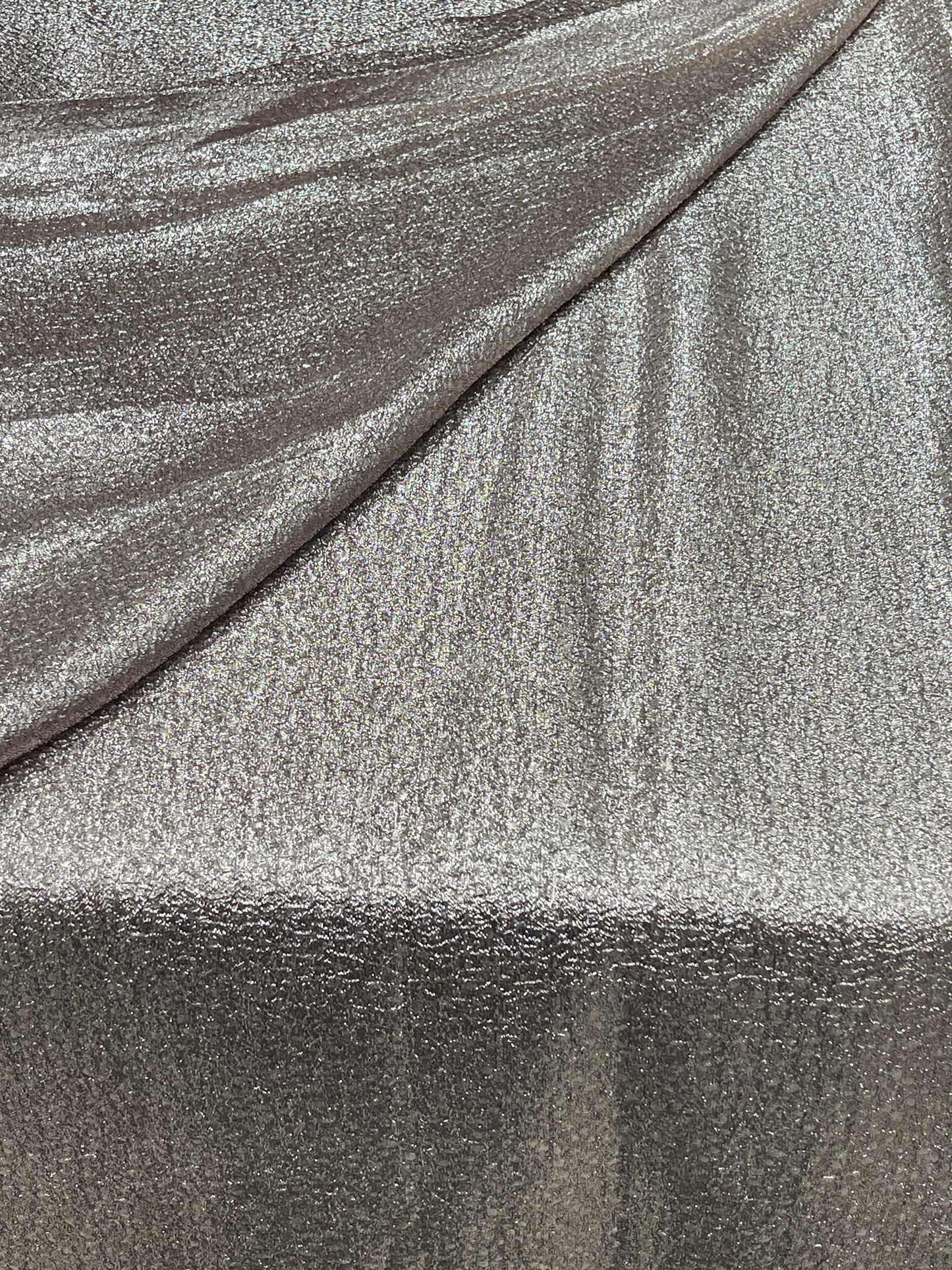 Luxury Imported Metallic Shimmer Fabric – Silver Grey Gradient Party Wear Material