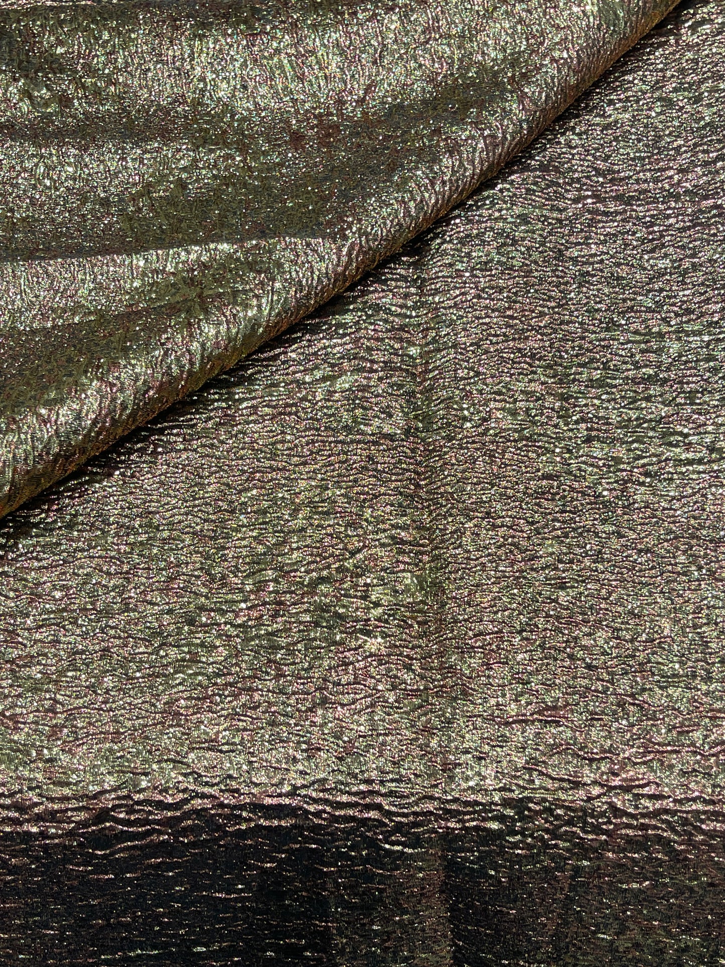 Imported Crushed Metallic Fabric – Champagne Gold Luxury Finish