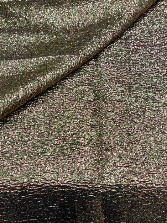 Imported Crushed Metallic Fabric – Champagne Gold Luxury Finish
