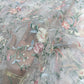 Pastel Bird & Floral Embroidered Organza Fabric – Designer Sheer Organza for Couture & Occasion Wear