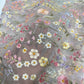 Pastel Multicolor Floral Organza Embroidery Fabric – Premium Sheer Designer Organza