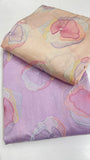 Chanderi Silk Embroidered Fabric – Pastel Multicolor Floral Designer Luxury Material