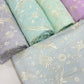 Chanderi Silk Embroidered Fabric – Elegant Pastel Floral & Bird Motif Luxury Weave