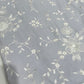 Powder Blue Linen Embroidered Fabric with Ivory Floral Threadwork