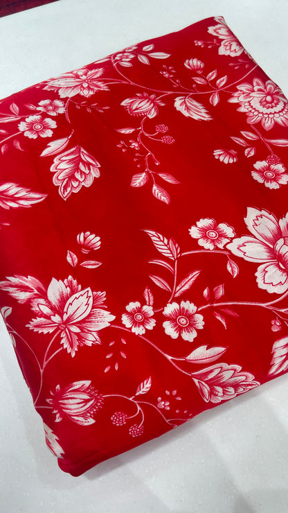 Modal Satin Floral Printed Fabric – Ultra Soft Luxury Dress & Kurti Material