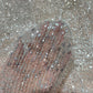 Luxury Hand-Embellished Net Embroidery Fabric with Sequins & Beadwork
