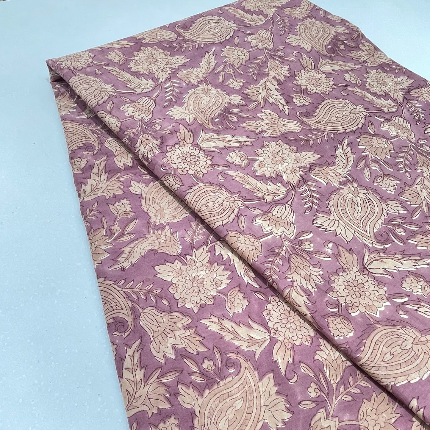 Dusty Rose Mughal Floral Cotton Print Fabric – Premium Soft Breathable Cotton for Apparel & Home Decor