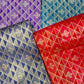 Luxury Geometric Zari Brocade Fabric – Premium Silk Blend with Gold Weaving (Multi-Color Options)