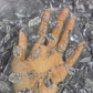 Ice Blue Net Fabric with Silver Sequin Floral Embroidery