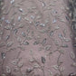 Ice Blue Net Fabric with Silver Sequin Floral Embroidery