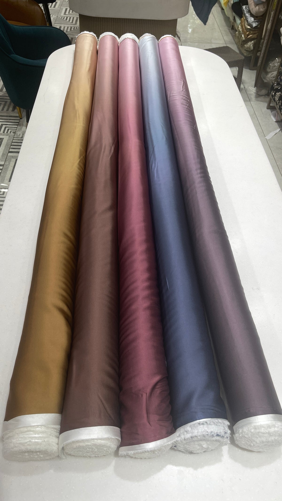 Premium Double Shaded Satin Fabric for Gowns, Sarees & Ethnic Wear