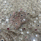 Premium Champagne Mirror Work Embroidered Net Fabric