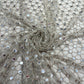 Premium Champagne Mirror Work Embroidered Net Fabric
