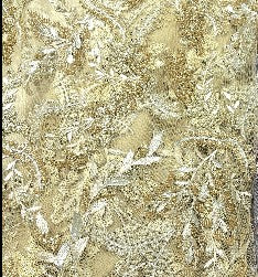 Luxury 3D Floral Sequin Embroidered Net Fabric – Silver, Champagne & Mint
