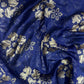 Pure Silk Banarasi Brocade Fabric – Royal Blue with Gold Floral Zari