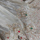 Silk Tissue Embroidery Fabric with Heavy Sequin & Beaded Border Work
