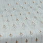 White Sheer Net Fabric with Gold & Silver Embroidery & Sequin Border