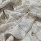 Elegant Silk Tissue Fabric with Delicate Floral Embroidery
