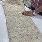 Silk Tissue Fabric with Delicate Floral Vine Embroidery